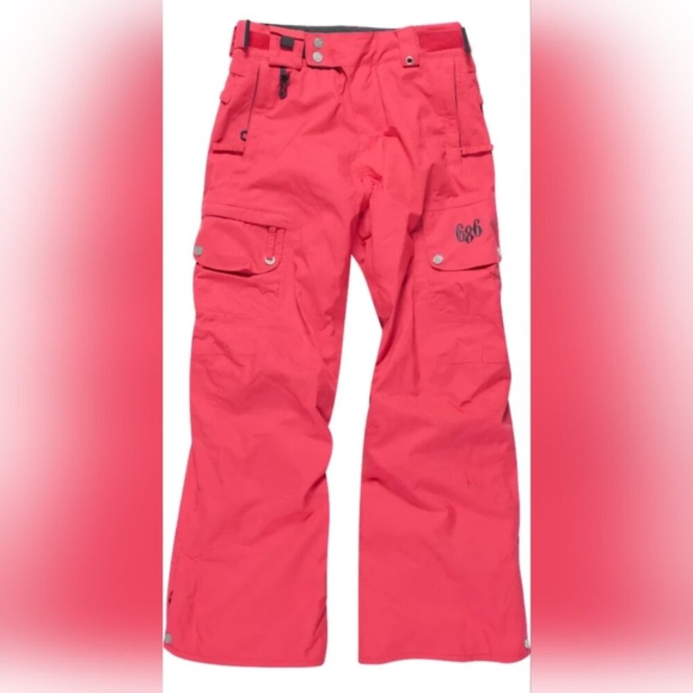 686‎ Small Women's Pink Snow Pants leg vents